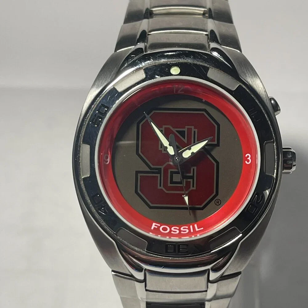 NC State Wolfpack NCAA Stainless-Steel Kaleido Watch by Fossil NEW